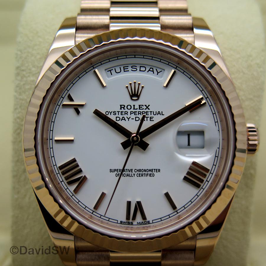 RLX Oyster Perpetual Day-Date White Dial Automatic Watch For Man RLX-OYS-RGW-(OG-BOX)