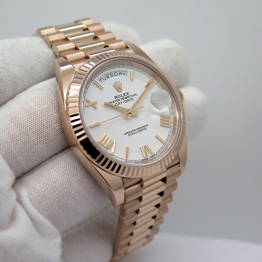 RLX Oyster Perpetual Day-Date White Dial Metal Men's Automatic Watch For Man Gift RLX-OYS-RGW