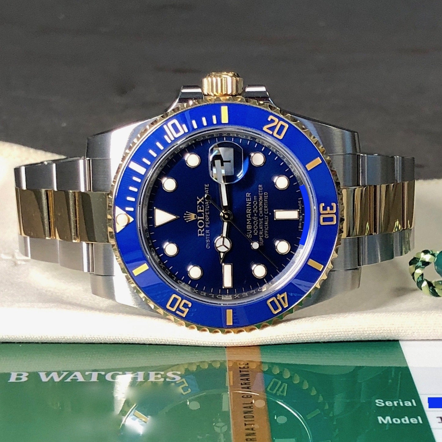 RLX Submariner Quartz Blue Color Dial Metal Men's Watch Dual Tone RLX-BLUE-SG-QTZ