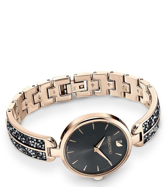 Swarovski 5519315 Analog Dream Rock Watch Golden Case With Black Diamond Band for Women and Girls Vintage Collection- Best Gift Ever SW-5515