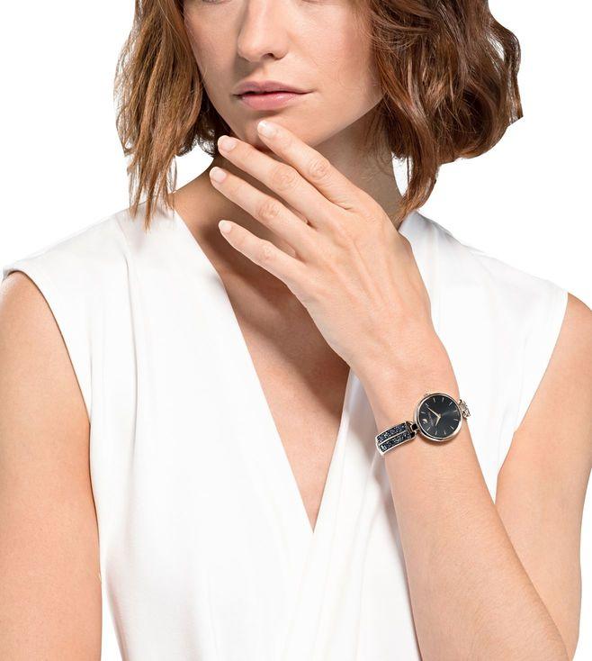 Swarovski 5519315 Analog Dream Rock Watch Golden Case With Black Diamond Band for Women and Girls Vintage Collection- Best Gift Ever SW-5515