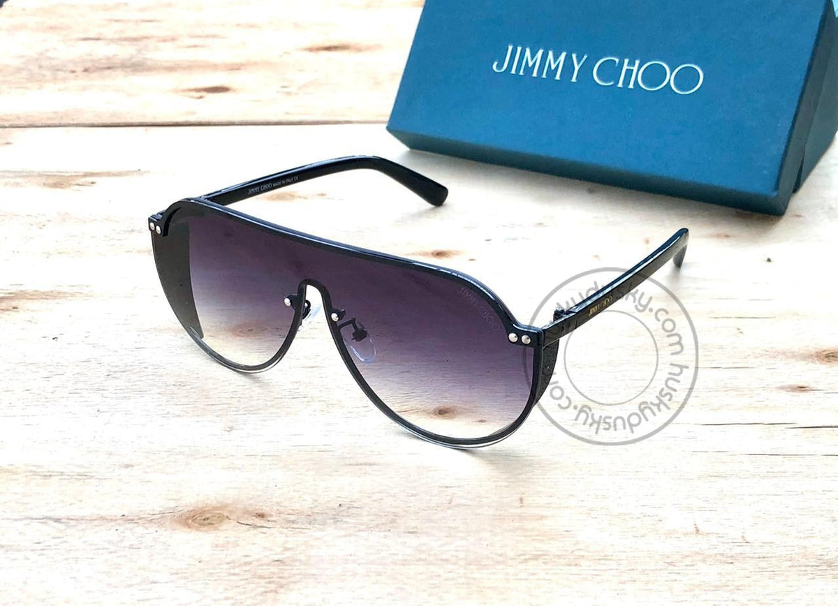 Jimmy Choo Branded Purple shade Color Glass Men's Women's Sunglass For Man Woman or Girl JC-301 Black Stick Frame Gift Sunglass