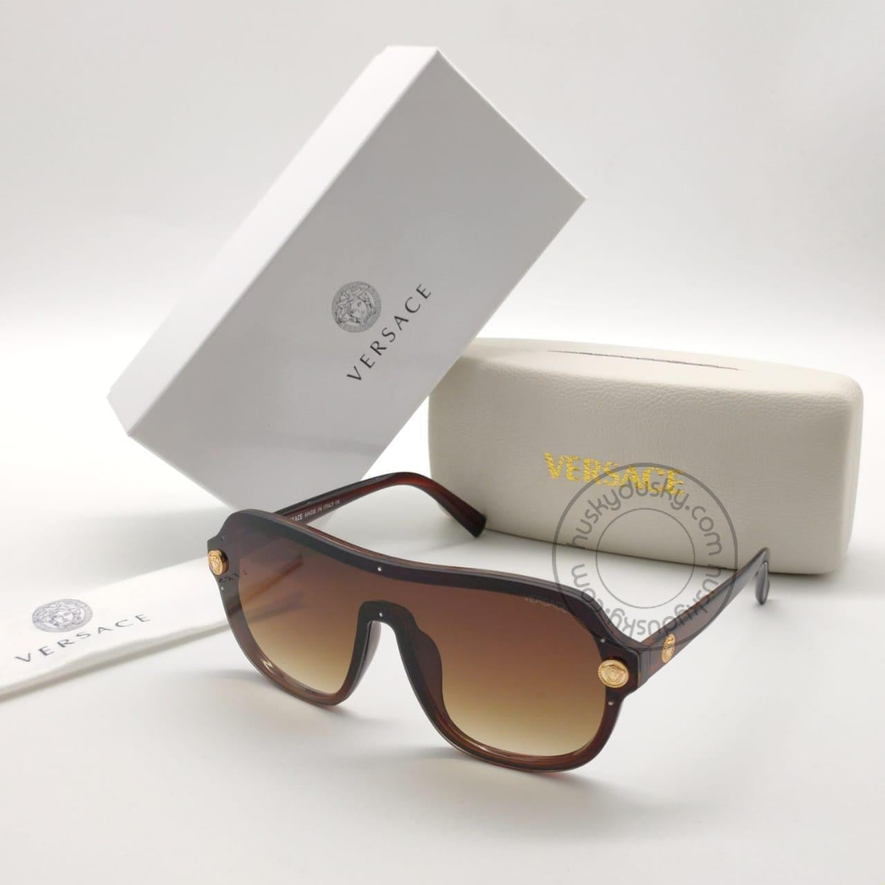 Versace Branded Brown Glass Men's Sunglass For Man VER-25621 Brown Frame Gift Sunglass