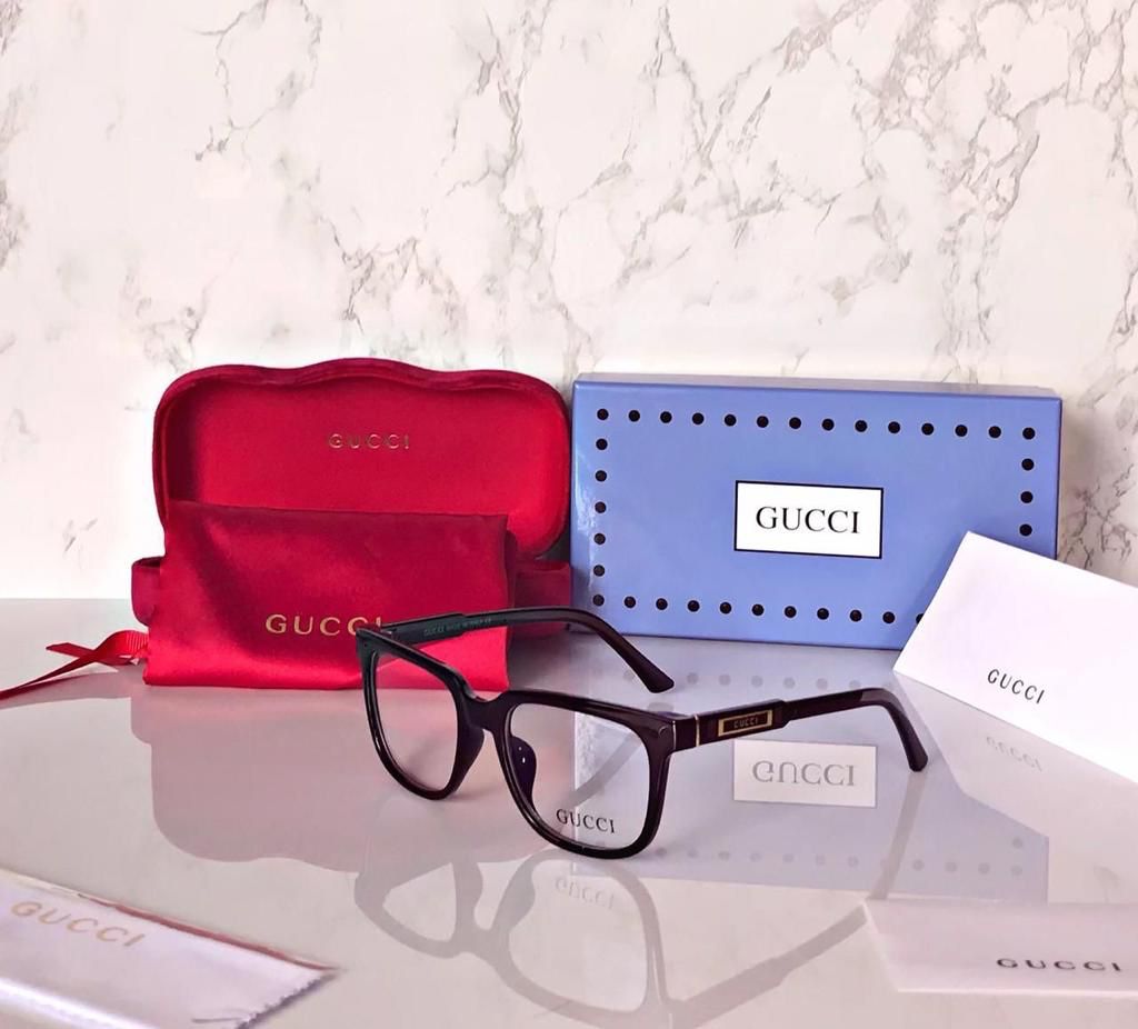 GCC Branded Transparent Glass With Black Frame Square Oversized Men's Women's Sunglass For Men's Woman Or Girl Gg-0958O 002- Casual Uses Oversized Sunglasses