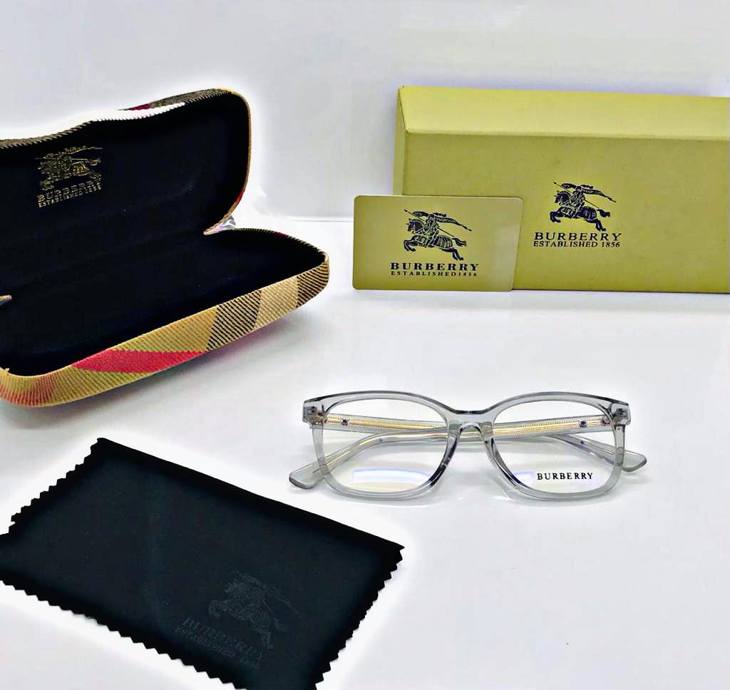 Burberry Branded Transparent Glass With Transparent Yellow Stick Women's Or Men's Sunglass For All Br-56439N14 Square Frame Sunglass- Best Casual Use Unisex Sunglasses