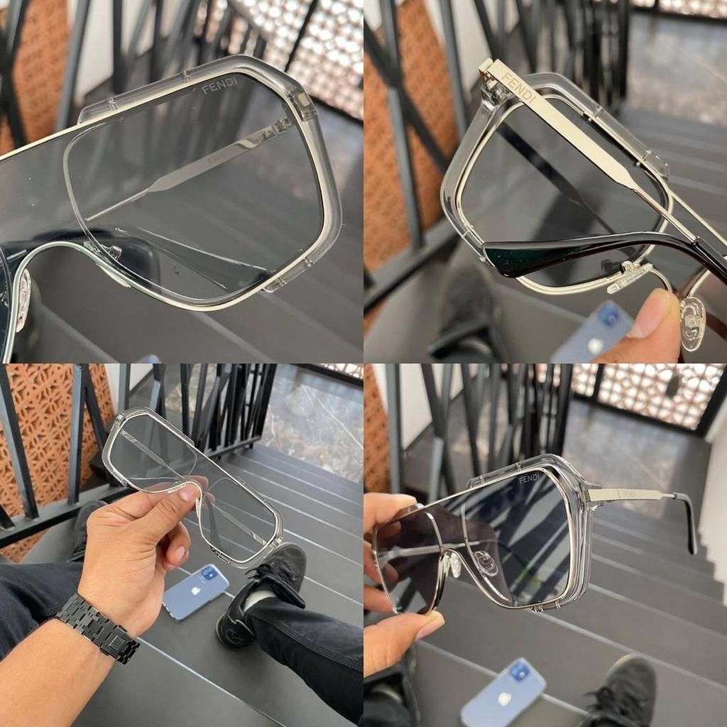 FD Premium Quality Oversized Sunglasses UV Protection Sun Glasses Metal Frame In Grey Color Lense Sunglass for Men and Women FD-1002