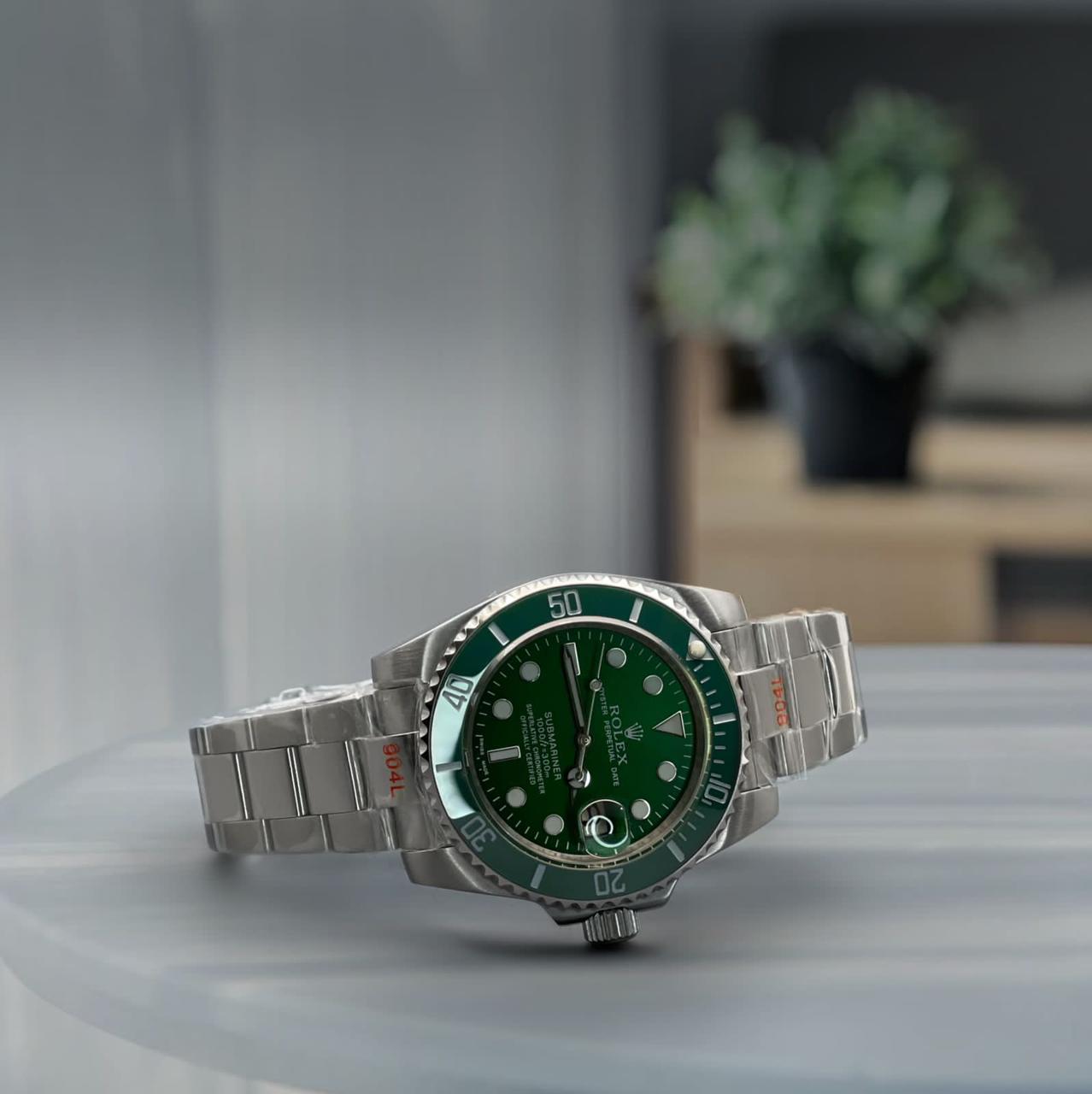 RLX Silver Stainless Steel Strap Watch For men With Green Dial Gift Watch RLX-116610-LV