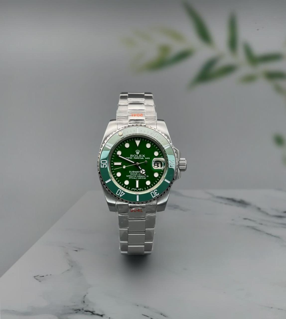 RLX Silver Stainless Steel Strap Watch For men With Green Dial Gift Watch RLX-116610-LV
