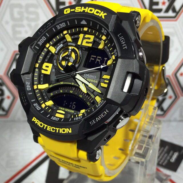 Casio G-Shock Analog Gravity Master ARMY MILITARY NAVY WATCH With Twin Sensor GA-1000-9A