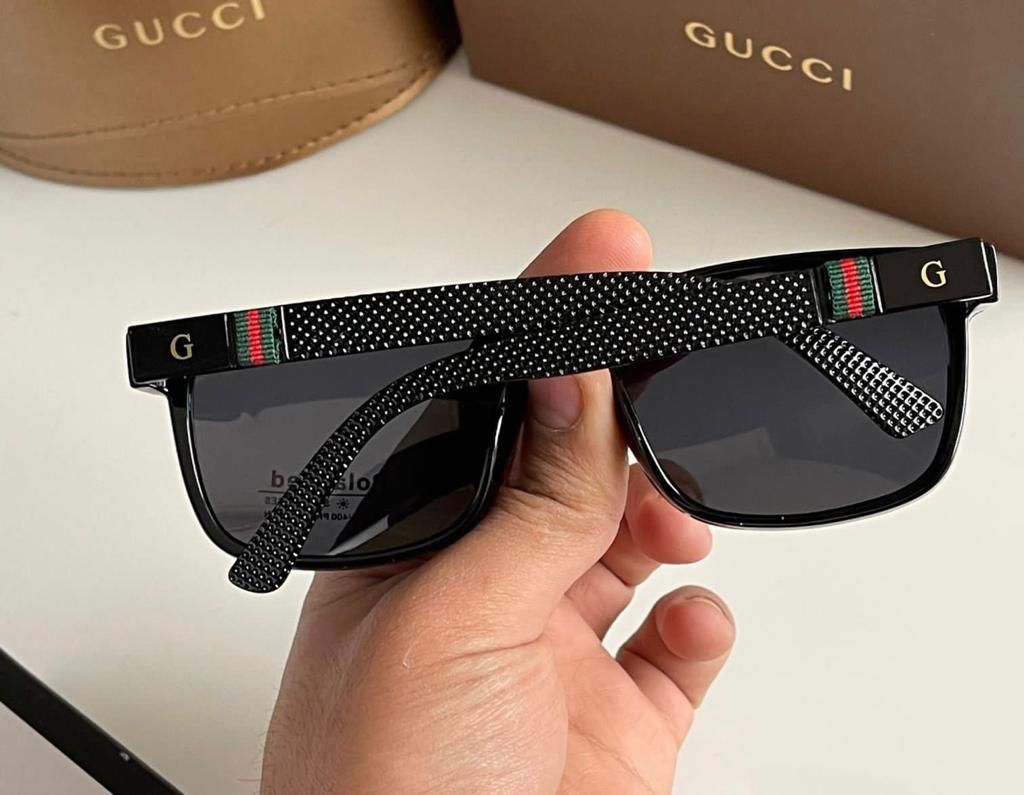 Gucci Branded black Color Design Glass Bold Stick Men's Women's Sunglass for Man Woman or Girl GG0010S Black Stick Gift Sunglass