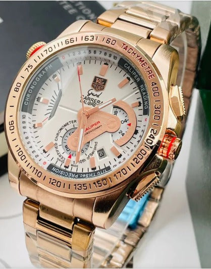 Tagheuer GRAND CARRERA Caliber 36 Racing Edition Quartz Watch White Chronograph and Stainless Steel Multicolor Strap Dated Watch For Men's -TAG-TH-1242_Men's Wristwatch
