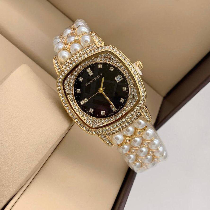Stylish Premium Quality Women's Watch BB-9044 Heritage Black Diamand Dial And Case With Dated Swiss Rare 38mm Women Wrist Braclet Watch- Best Watch Ever For Women Or Girls
