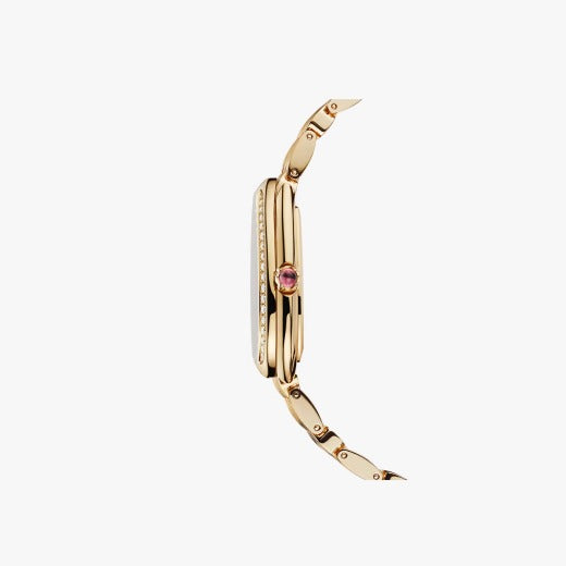 Bvlgari Branded Analog Watch With Gold Color Metal Case & Strap Watch With Designer Strap Watch For Girl Or Woman-Best Gift Date Watch- BV-103147