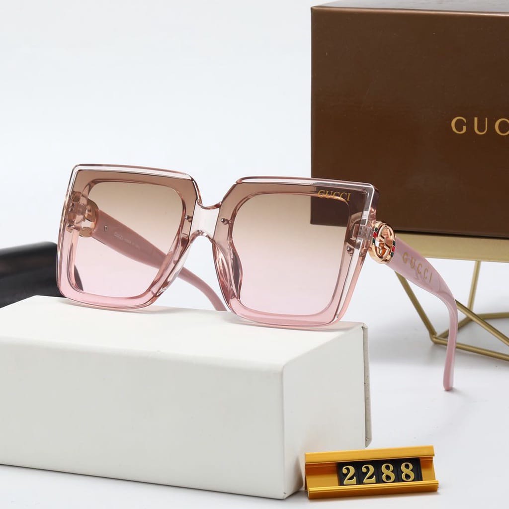GCC recutangular pink & brown multicolour Sunglass for Woman's or Girl GU-1118 pink Stick Frame Gift Sunglass