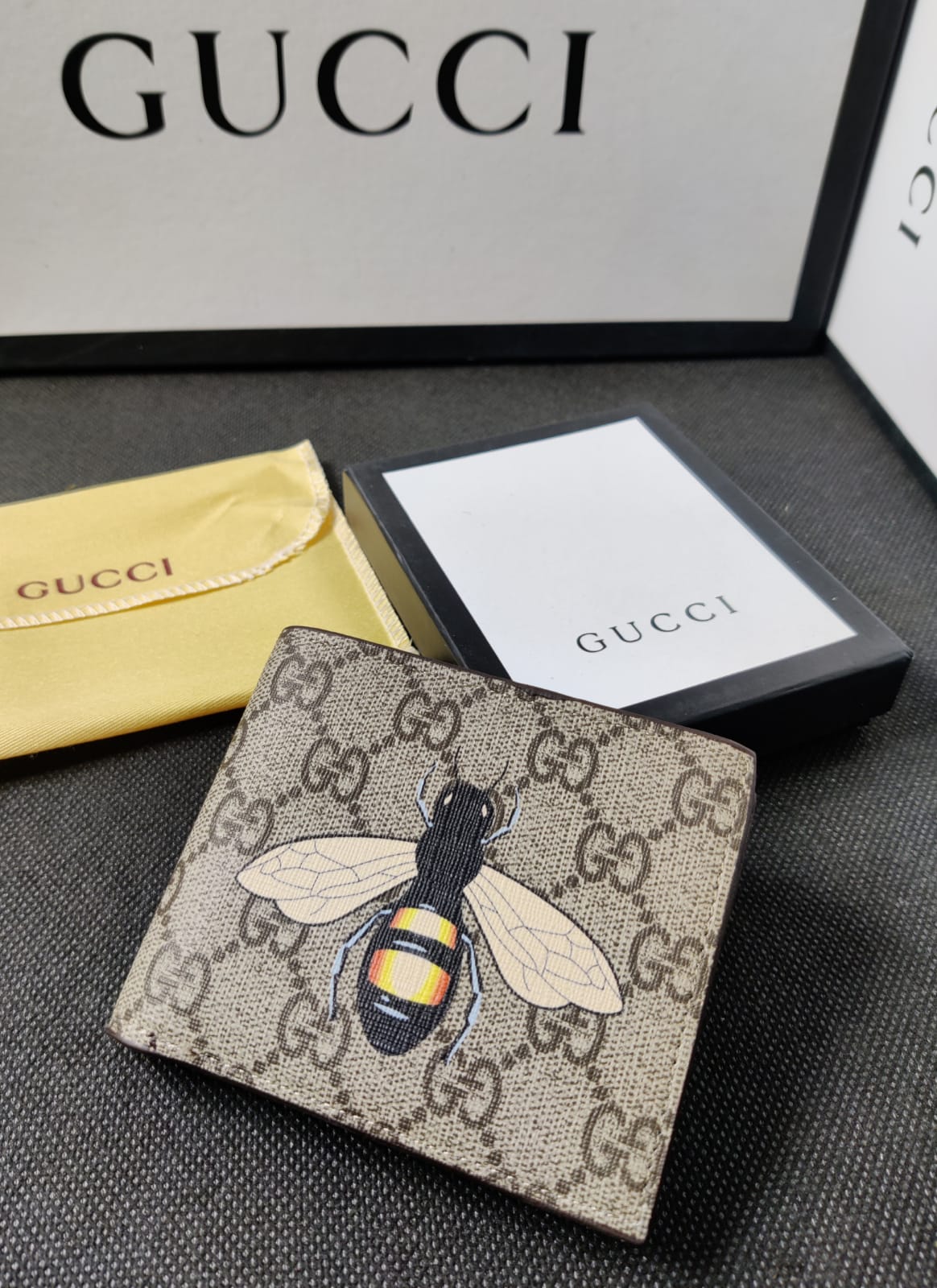 GCC Leather Heavy Quality Honeybee Printed Design Wallet For Man GU-703