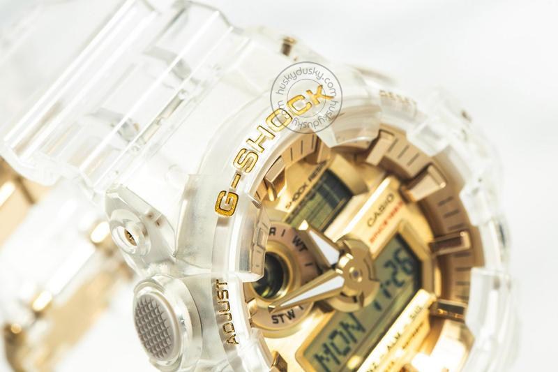 Casio G-shock Analog Digital Transparent Belt Men's Watch For Man GA-735E-7A Glacier Gold Dial Day And Date Gift Watch Shock