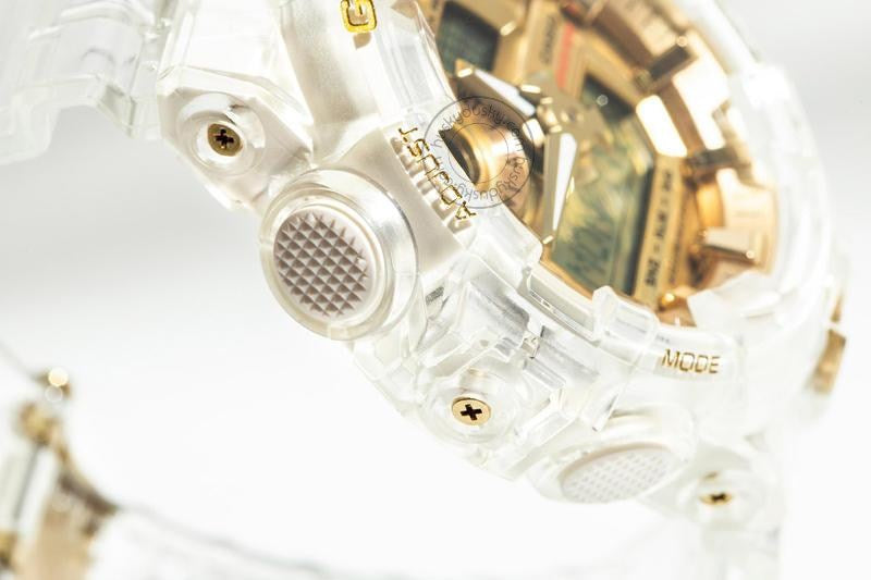 Casio G-shock Analog Digital Transparent Belt Men's Watch For Man GA-735E-7A Glacier Gold Dial Day And Date Gift Watch Shock