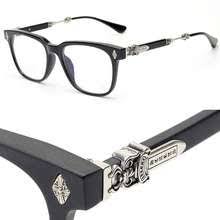 Chrome Hearts Unisex Optical Eyeglass Transparent Glass With Silver Color Frame In For Man Women In Black Color - Best Gift Cb-126
