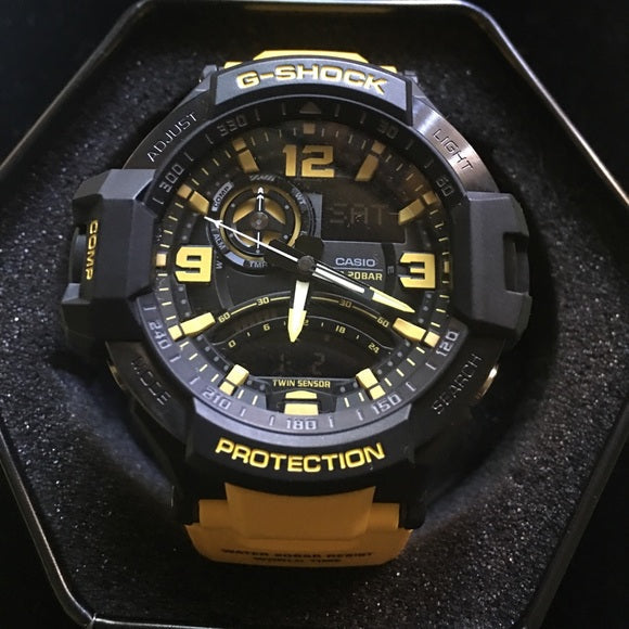 Casio G-Shock Analog Gravity Master ARMY MILITARY NAVY WATCH With Twin Sensor GA-1000-9A