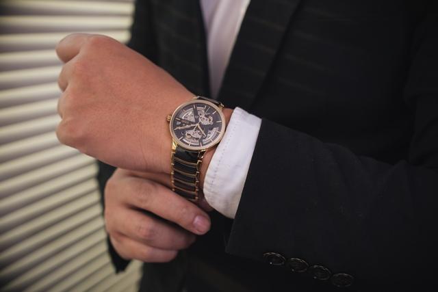 Rado Centrix Skeleton 38Mm Automatic Open Heart Gold Men's Watch For Man Gift R-30180