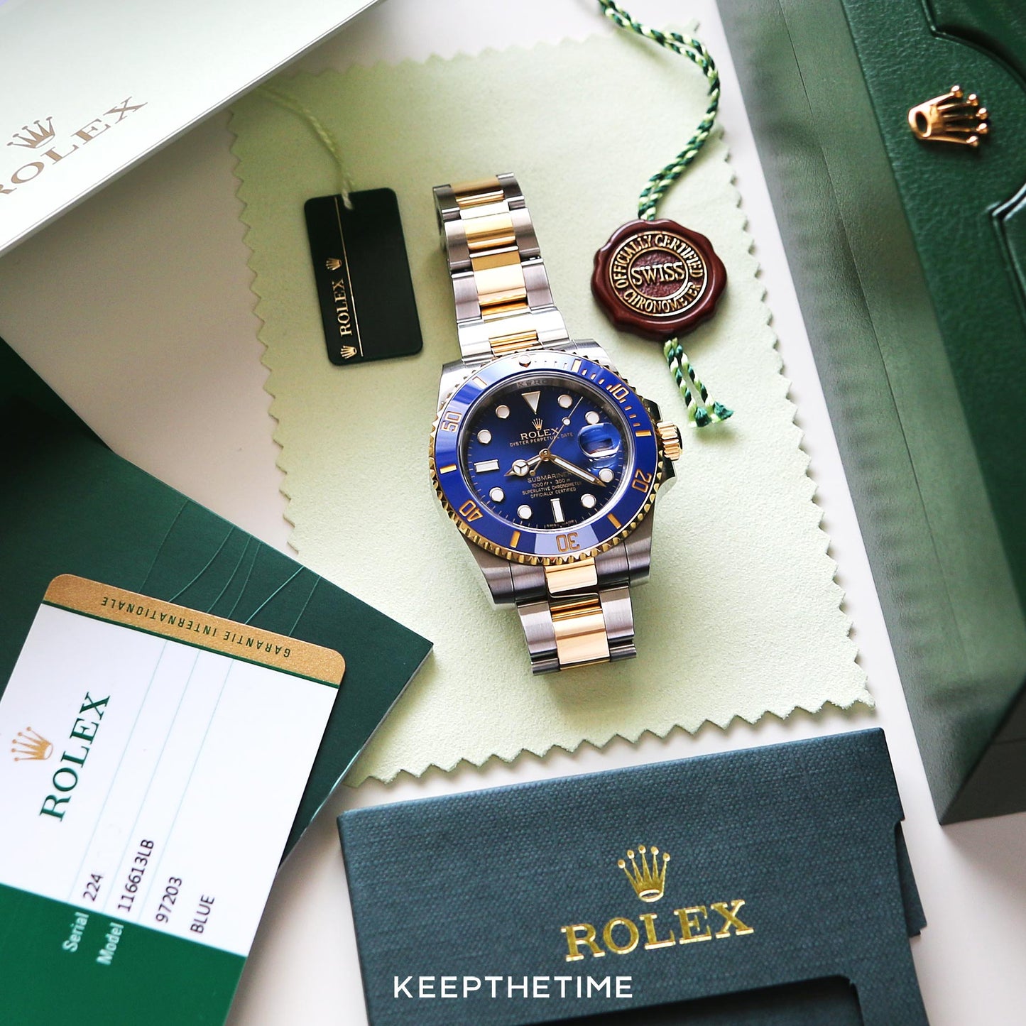 RLX Submariner Quartz Blue Color Dial Metal Men's Watch Dual Tone RLX-BLUE-SG-QTZ