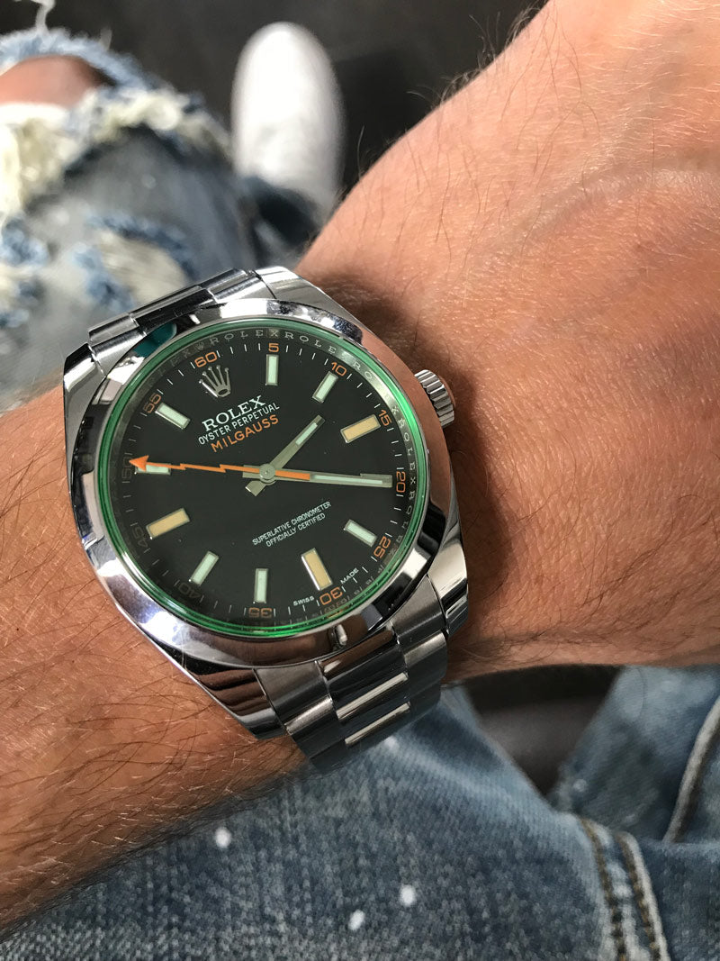 RLX Milgauss GV Watch Silver Black Dial Swiss Automatic Watch With Stainless Steel Strap Watch For Men's RLX-116400GV-0001