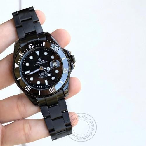 RLX BLACK Submarine Automatic Black Strap Men's Watch For Man RLX-BLK Black Dial Gift Watch