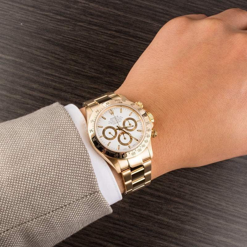 RLX Daytona Gold White Dial Metal Men's Watch for Man RLX-GOLD