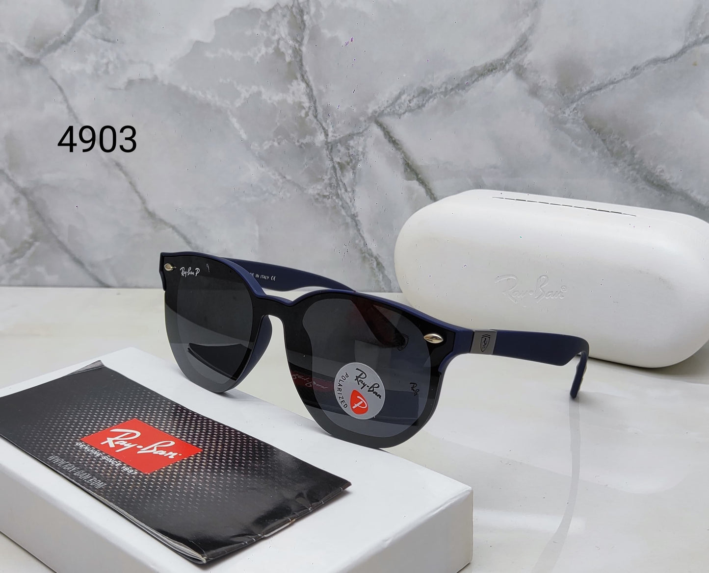 RayBan Retro Black Glass And Black Frame Sunglasses Unisex Sunglass For Men's Women and Girl's -RB-4903