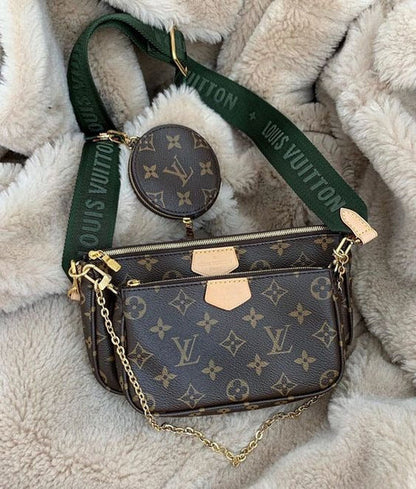 LV Cross Body Handbag In Stunning Brown In Checks Pattern Brown Color Belt Women's Or Girls Bag Along with sling- Stylist Daily Use Bag LV-2874
