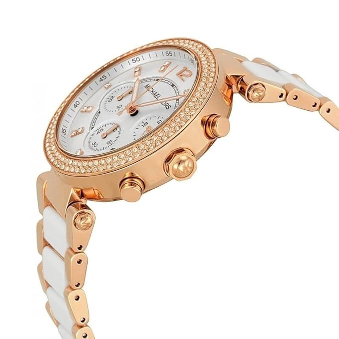 Michael Kors Parker Chronograph White Womens Watch For Girl Or Woman Mk5774