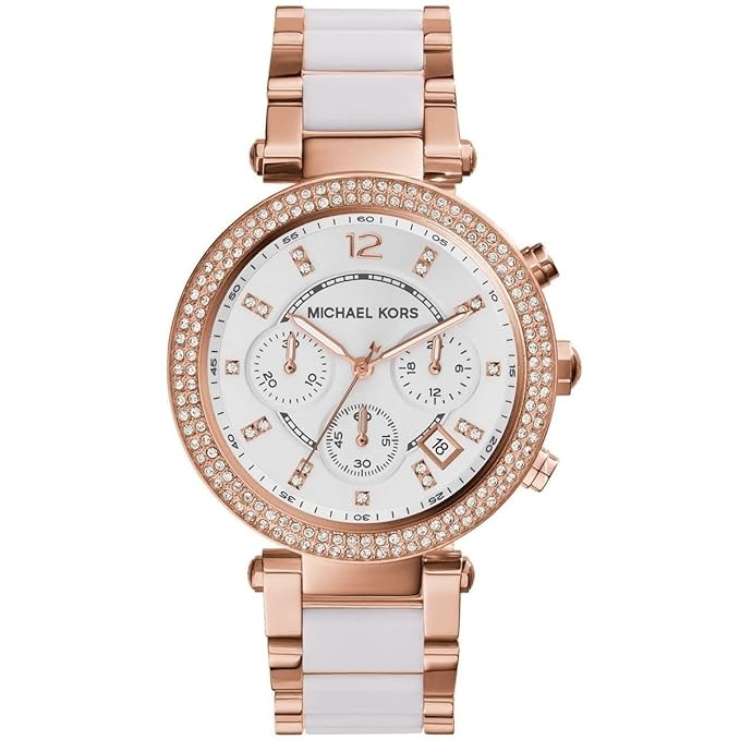Michael Kors Parker Chronograph White Womens Watch For Girl Or Woman Mk5774