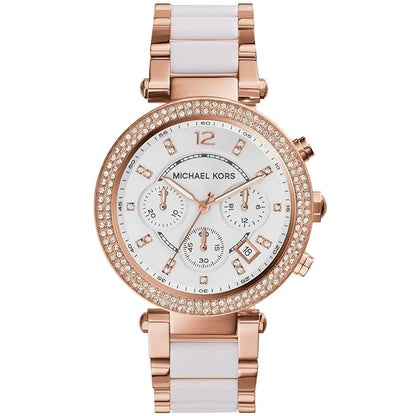 Michael Kors Parker Chronograph White Womens Watch For Girl Or Woman Mk5774