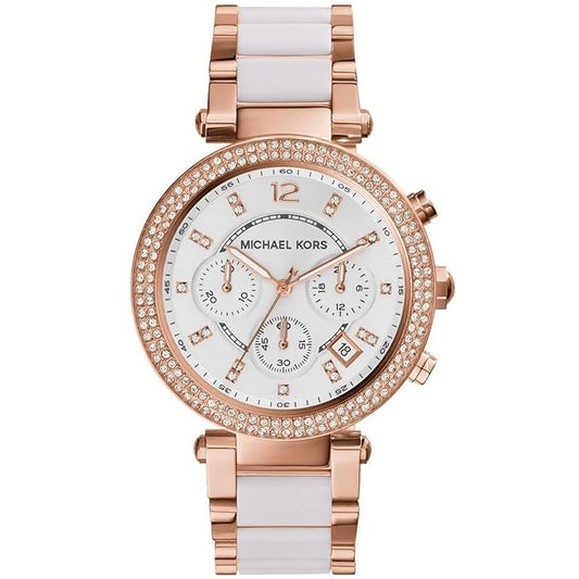 Michael Kors Parker Chronograph White Womens Watch For Girl Or Woman Mk5774