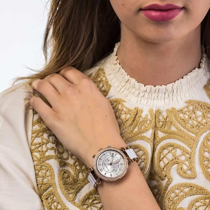 Michael Kors Parker Chronograph White Womens Watch For Girl Or Woman Mk5774