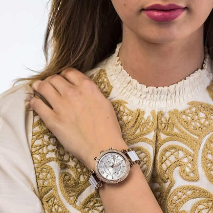 Michael Kors Parker Chronograph White Womens Watch For Girl Or Woman Mk5774
