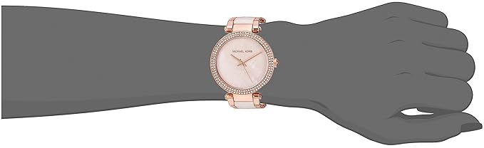 Michael Kors Parker Two-Tone Strap Chronograph Women's Watch White Dial Diamond Case MK-0131