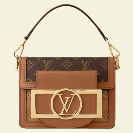 LOUIS VUITTON Brown And Dust Color Women's Or Girls Small Bag Along with Shoulder Chain- Stylist Daily Use Womens Bag LV-7434-WBG