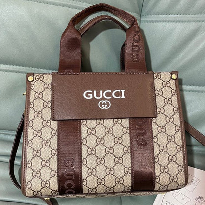 GUCCI GG Supreme Leather Hand Bag Beige Brown GG-4451-WBG
