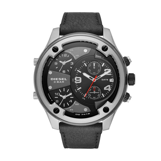 Diesel Chronograph Dated Watch With Black Color Stainless Steel With Black Dial With Silver Metal Case Watch Dz-7291- Best watch For Formal Look For Men