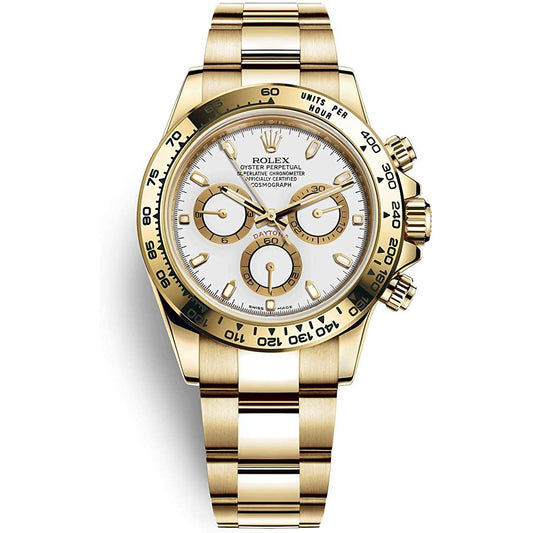 RLX Daytona Gold White Dial Metal Men's Watch for Man RLX-GOLD