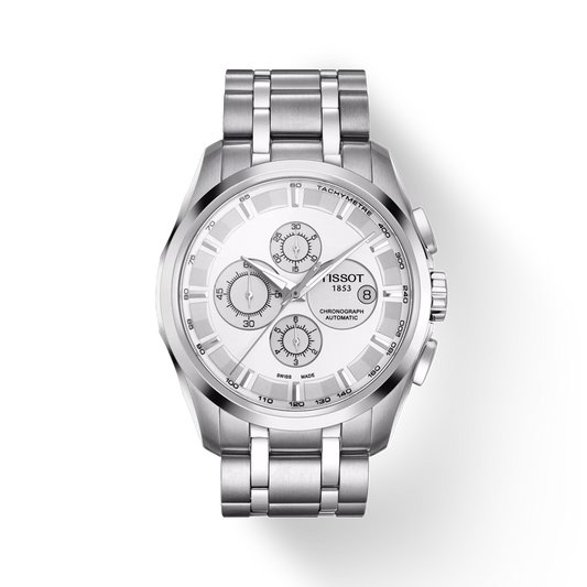 Tissot Chronograph Silver White Metal Formal Casual Men's Watch TS-SS01