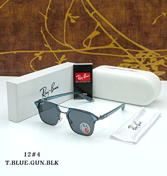 Rayban Stylish Black Glass/Blue Frame Men's And Women's Polarised Sunglass Heavy Quality RB-5494