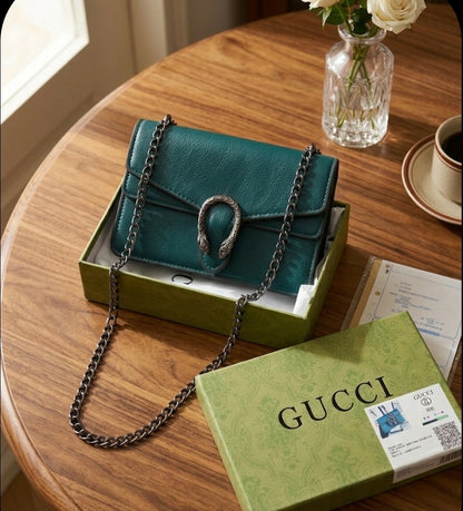 GUCCI Green Leather Dionysus Shoulder Bag GC-4436-WBG
