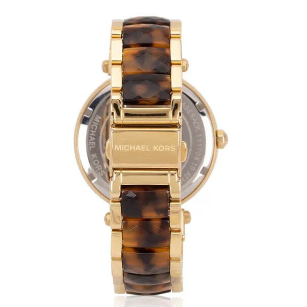 Michael Kors Parker Two-Tone Strap Chronograph Women's Watch White Dial Diamond Case MK-0134