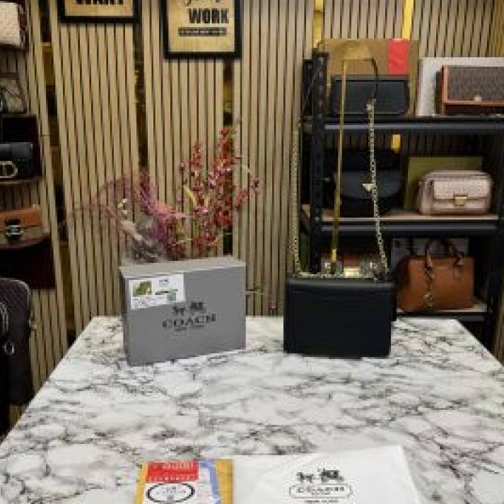 Coach Black- Brown New Leather Bag Stylist Daily Use Hand-Bag CO-4455-WBG