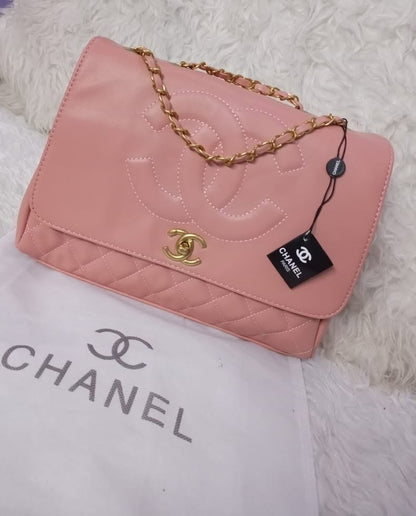 Chanel Pink Leather Shoulder Bag CC-4456-WBG
