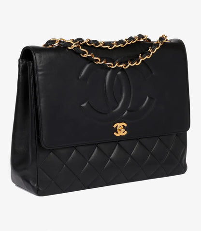 Chanel Black Quilted Lambskin Vintage Timeless Maxi Jumbo Class Hand Bag CC-4455-WBG