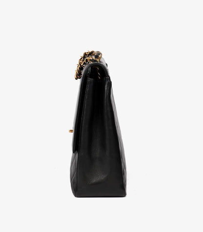 Chanel Black Quilted Lambskin Vintage Timeless Maxi Jumbo Class Hand Bag CC-4455-WBG