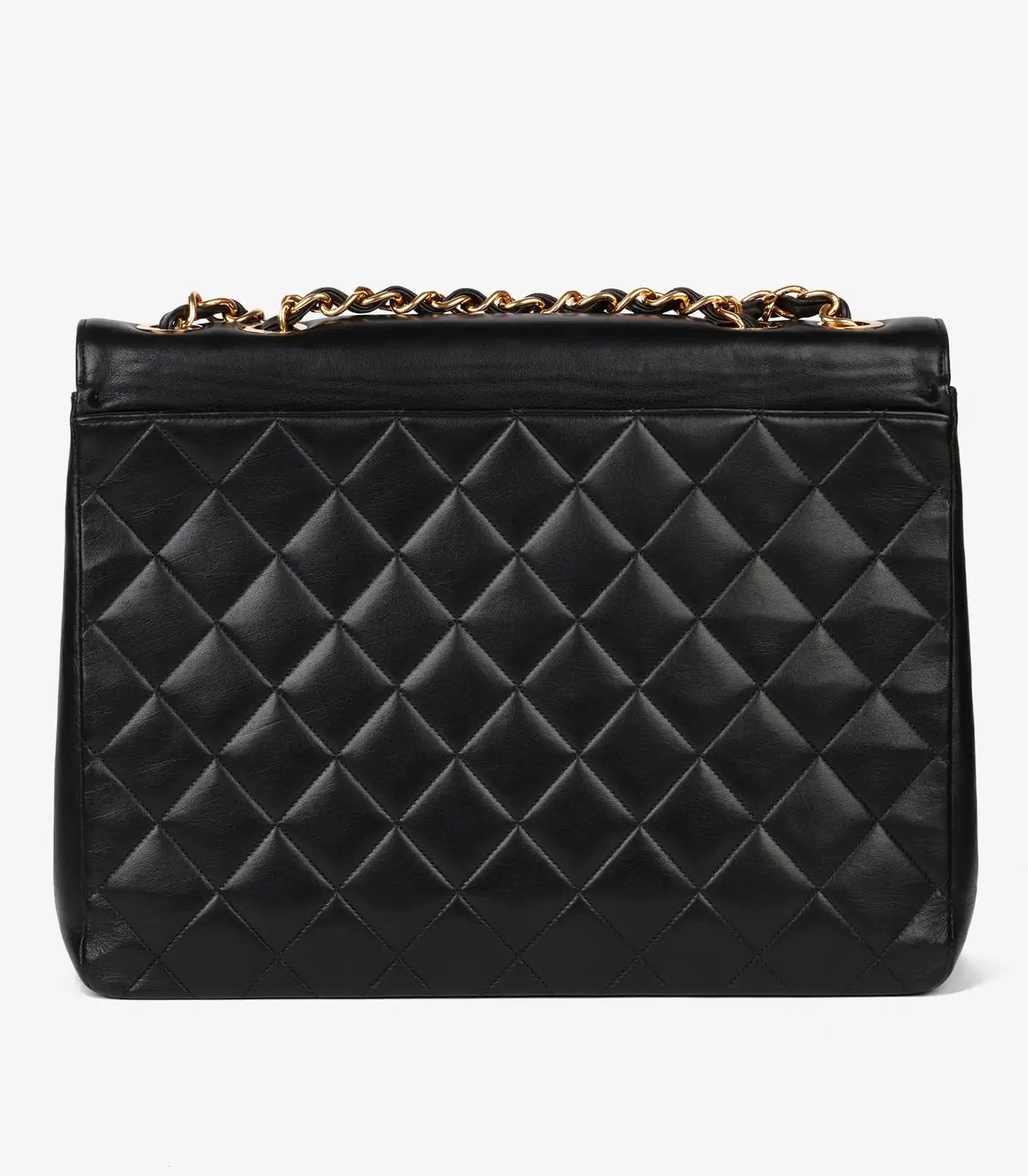 Chanel Black Quilted Lambskin Vintage Timeless Maxi Jumbo Class Hand Bag CC-4455-WBG